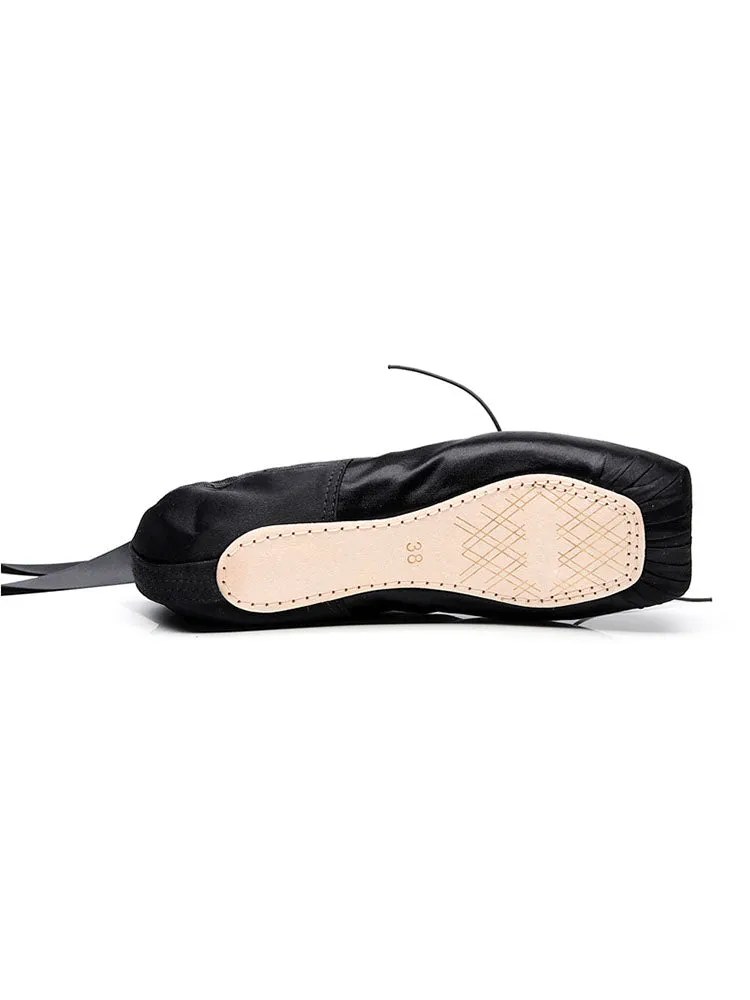 Satin Ballet Shoes Exercise Performance Shoes Hard Sole Pointe Shoes