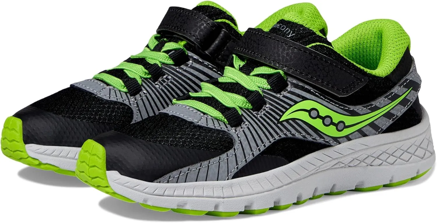 Saucony Velocer A/C Sneaker(Little Kid/Big Kid) Black/Green 11 Little Kid M