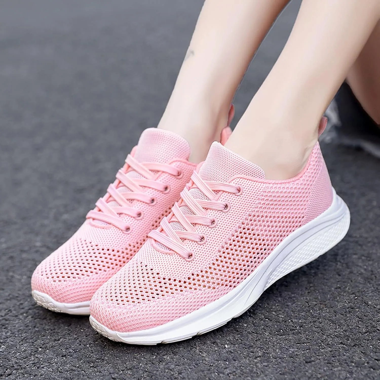Sneakers for Women Walking Shoes Casual Lace Up Running Shoes for Women Slip On Men Casual Shoes Platform Sneakers Brown Tennis Shoe Cross Trainer Shoe
