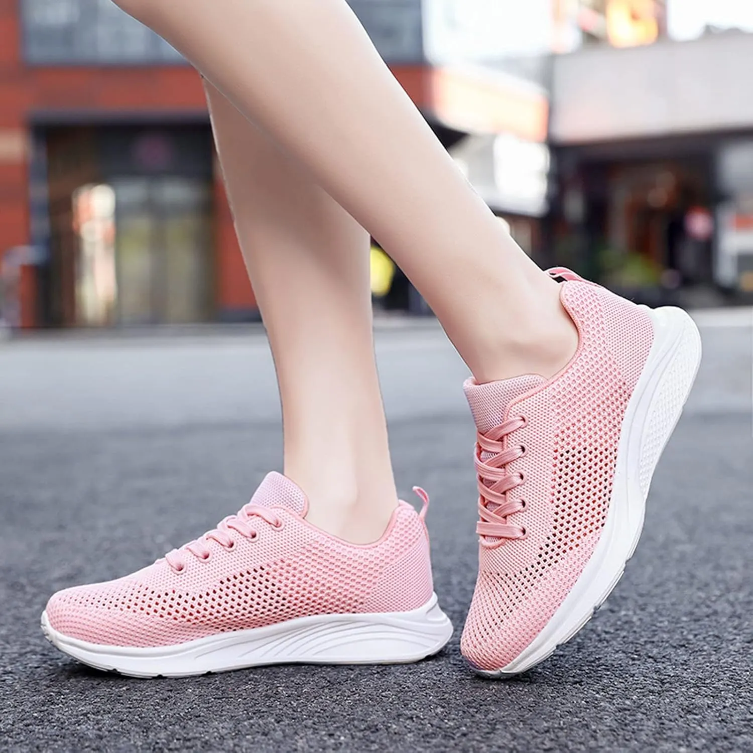 Sneakers for Women Walking Shoes Casual Lace Up Running Shoes for Women Slip On Men Casual Shoes Platform Sneakers Brown Tennis Shoe Cross Trainer Shoe