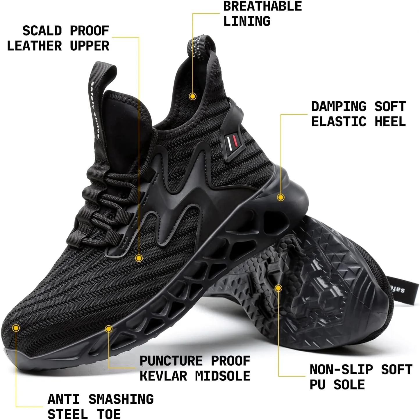 Steel Toe Work Shoes for Men Women Lightweight Comfortable Industrial & Construction Safety Boots