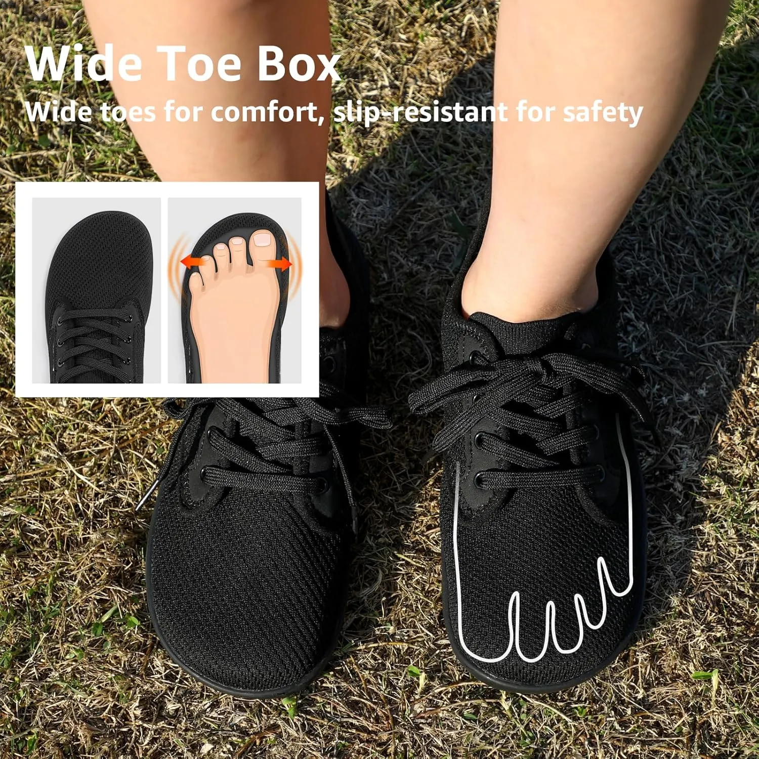 STQ Wide Toe Box Barefoot Shoes Women Minimalist Zero Drop Trail Running Sneakers Width Grounded Walking Tennis Footwear for Hiking Athletic Crossfit Workout Gym Training