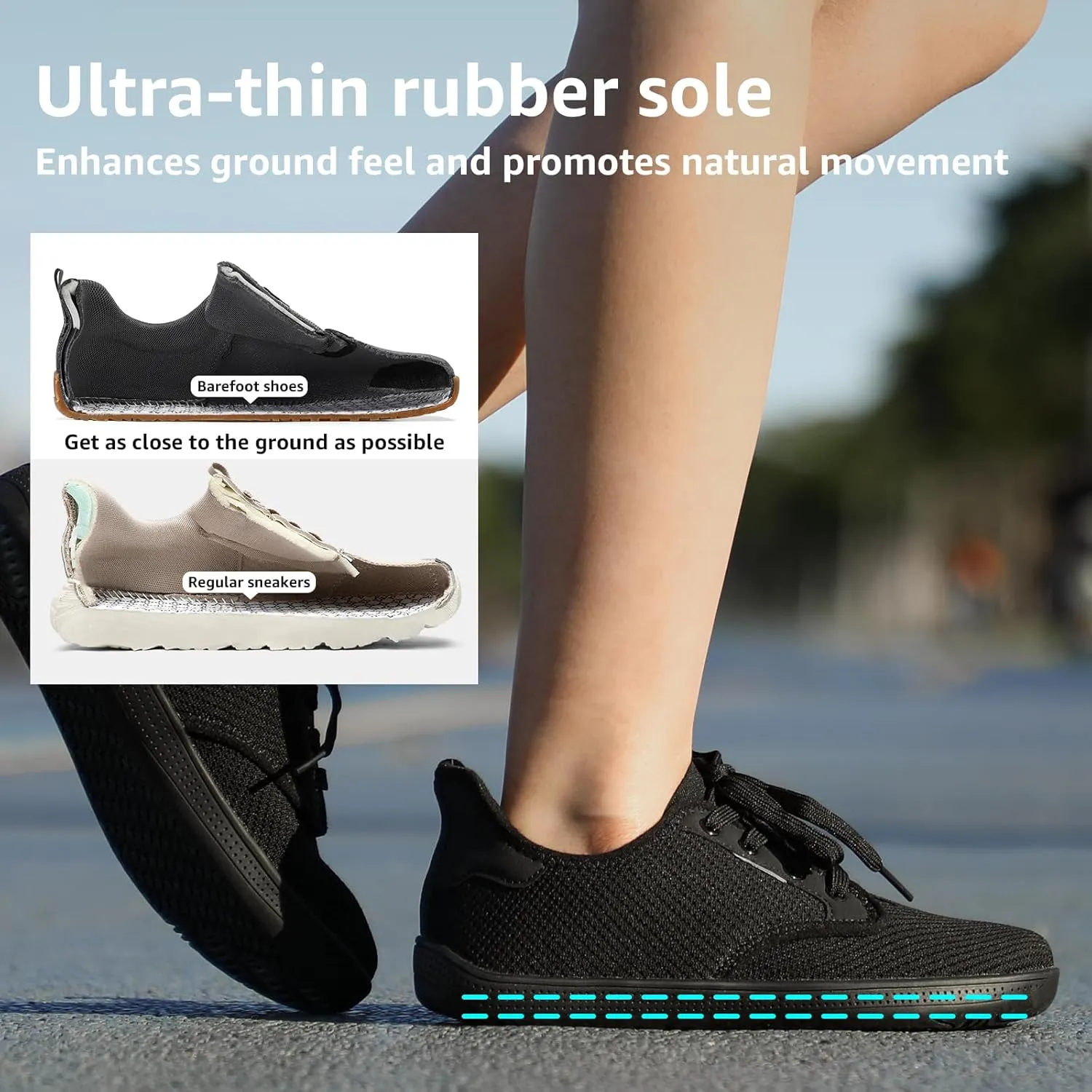 STQ Wide Toe Box Barefoot Shoes Women Minimalist Zero Drop Trail Running Sneakers Width Grounded Walking Tennis Footwear for Hiking Athletic Crossfit Workout Gym Training
