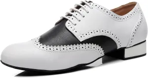 SWDZM Mens Ballroom Dance Shoes Comfortable Cuban Heel Latin Dance Shoes