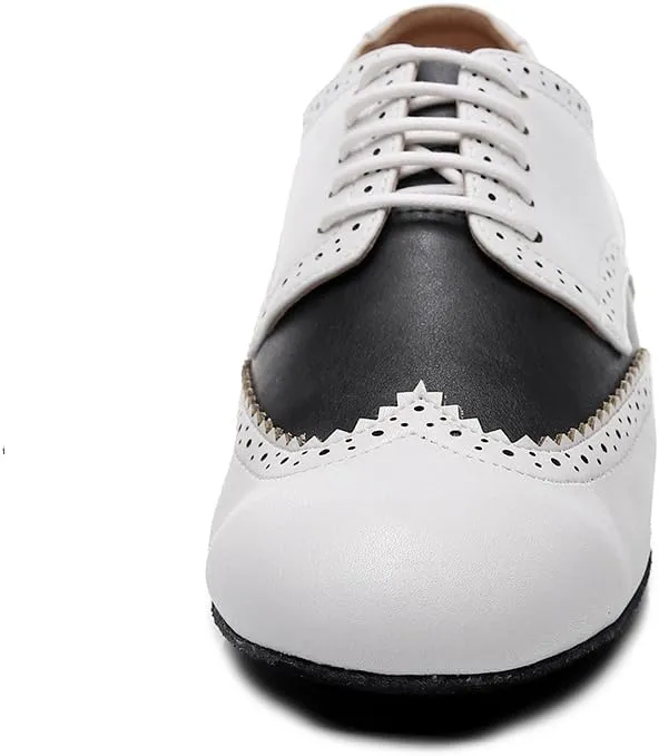 SWDZM Mens Ballroom Dance Shoes Comfortable Cuban Heel Latin Dance Shoes