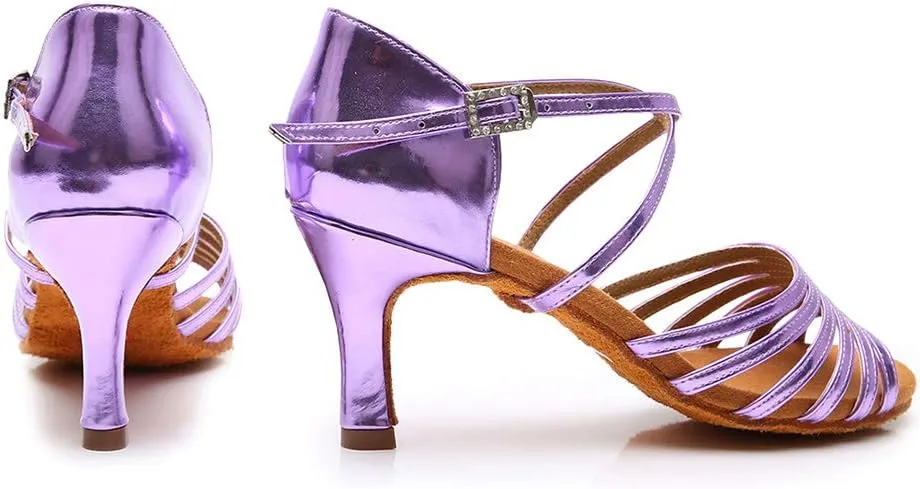 SWDZM Women's Satin Latin Dance Shoes Ballroom Performance Shoes,Model-WH-D611