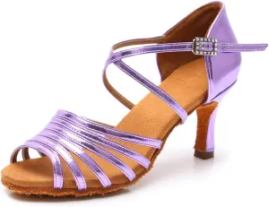 SWDZM Women's Satin Latin Dance Shoes Ballroom Performance Shoes,Model-WH-D611