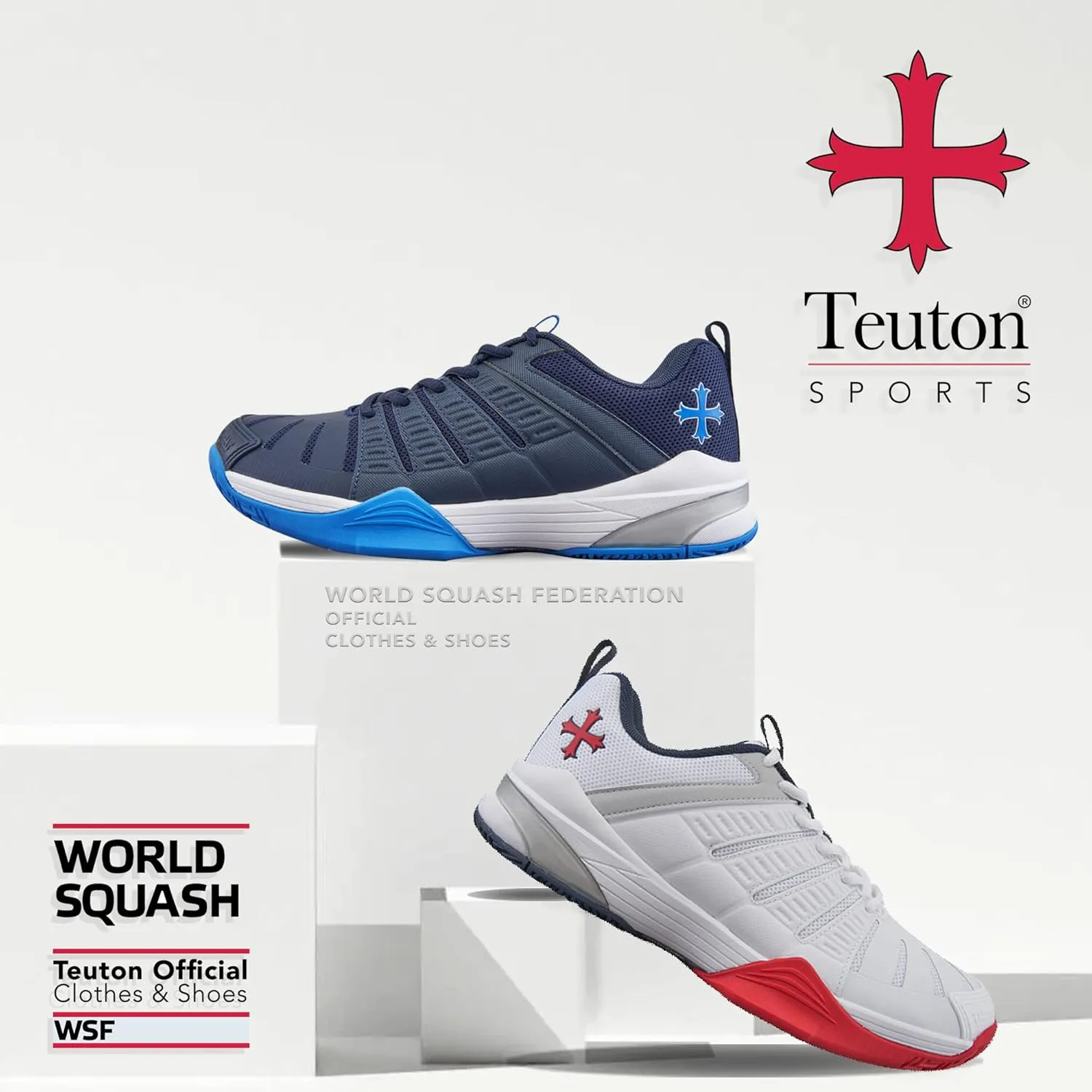 Teuton AC1- All Court - Versatile Sports Shoes for Squash, Tennis, Padel, Pickleball, Handball - Ideal for Hard Surfaces, Synthetic Courts, and Sand Play.