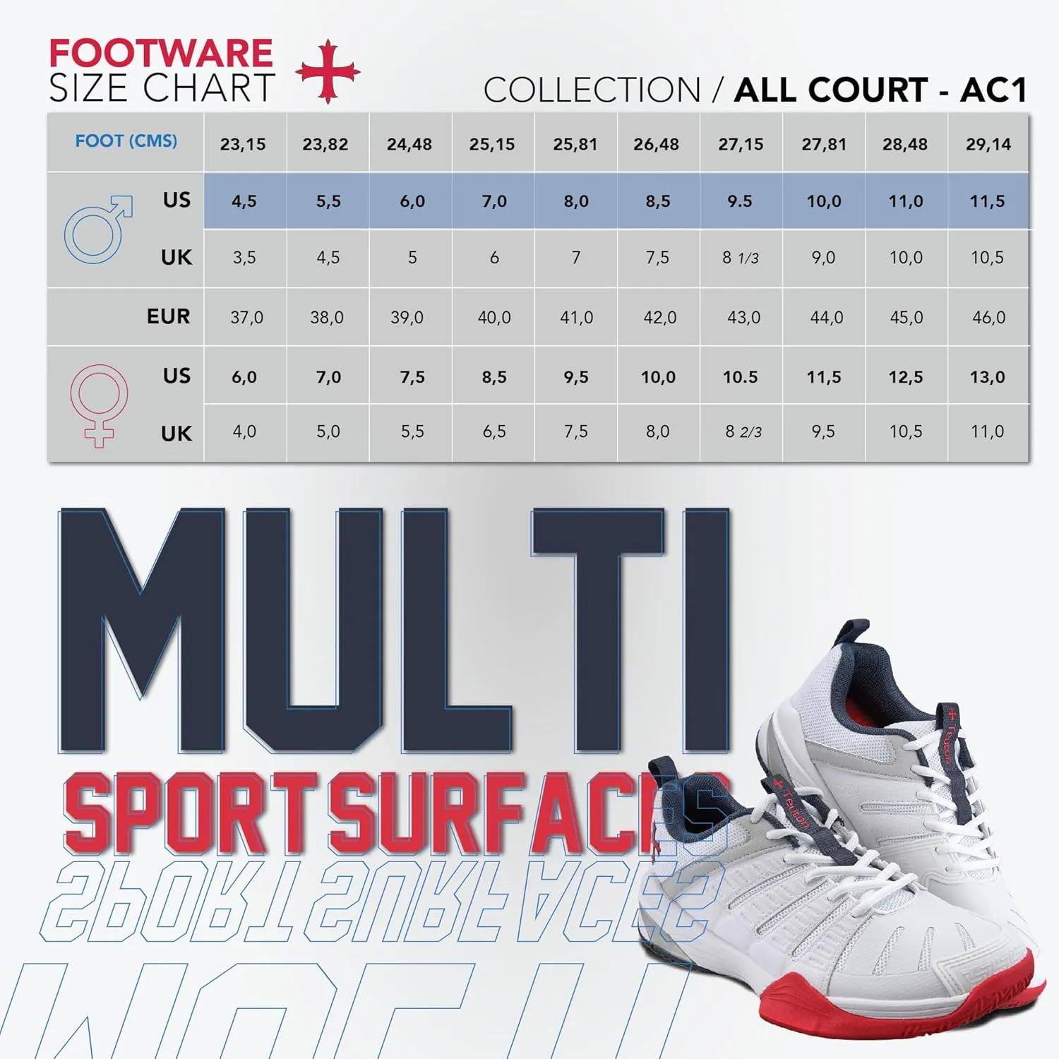 Teuton AC1- All Court - Versatile Sports Shoes for Squash, Tennis, Padel, Pickleball, Handball - Ideal for Hard Surfaces, Synthetic Courts, and Sand Play.