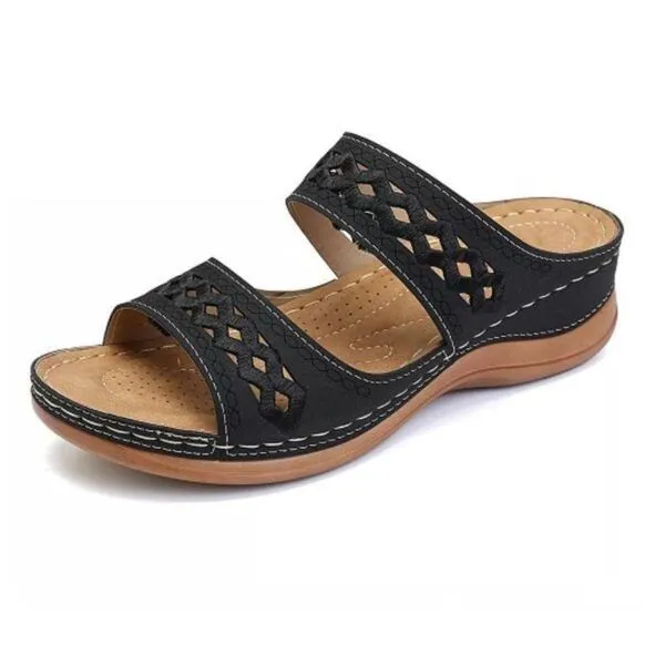 Uniqcomfy™ Premium Arch-support Orthopedic Faux Leather Embroidery Women Sandals