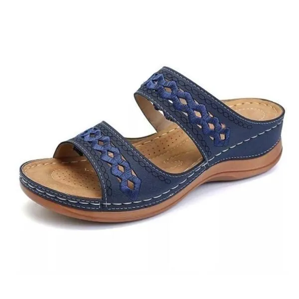 Uniqcomfy™ Premium Arch-support Orthopedic Faux Leather Embroidery Women Sandals