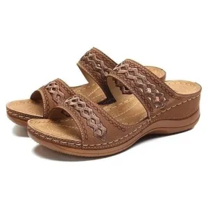 Uniqcomfy™ Premium Arch-support Orthopedic Faux Leather Embroidery Women Sandals