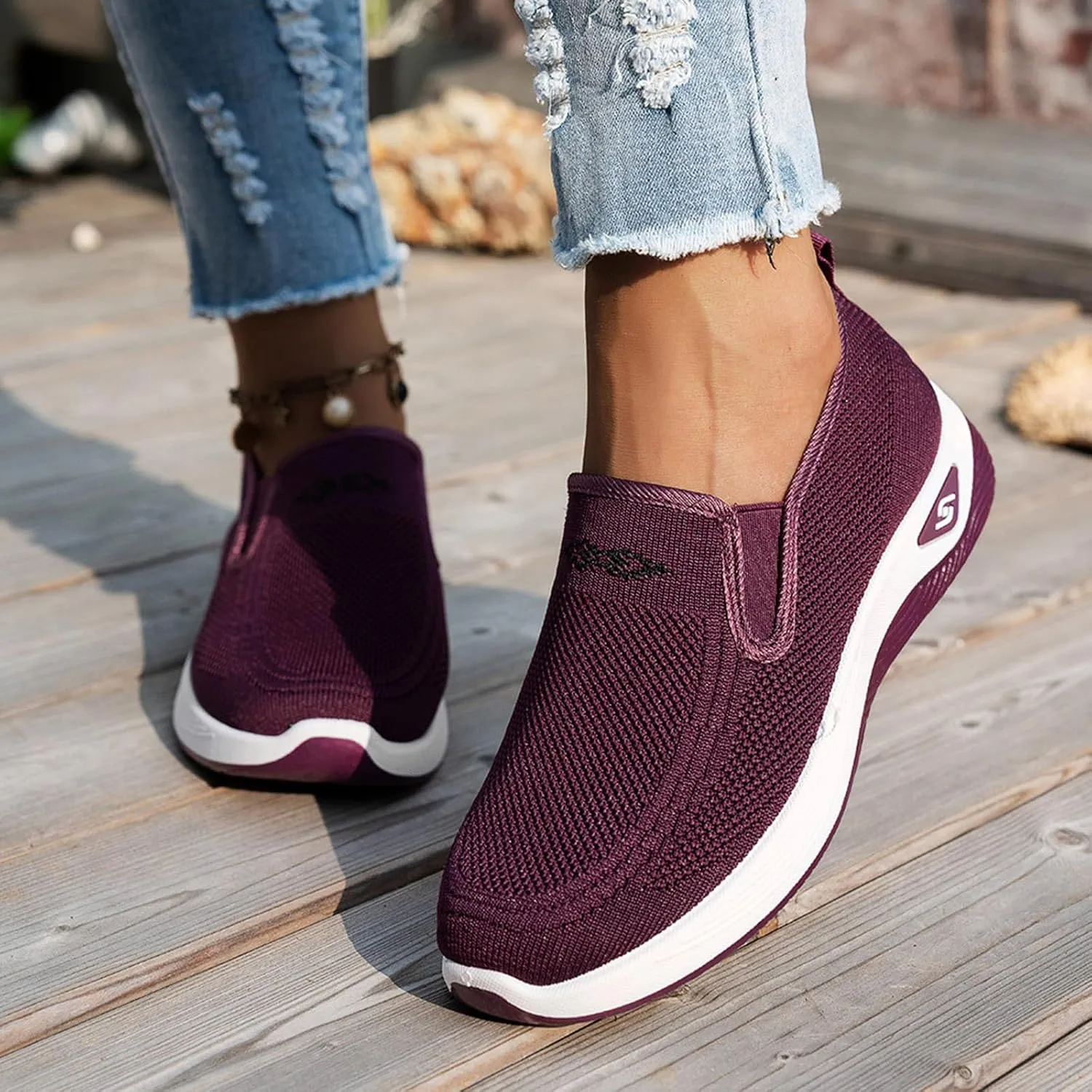 Walking Shoes for Women Walking Slip On Foam Hands Slip in Sneakers Arch Support Shoes for Men Business Casual
