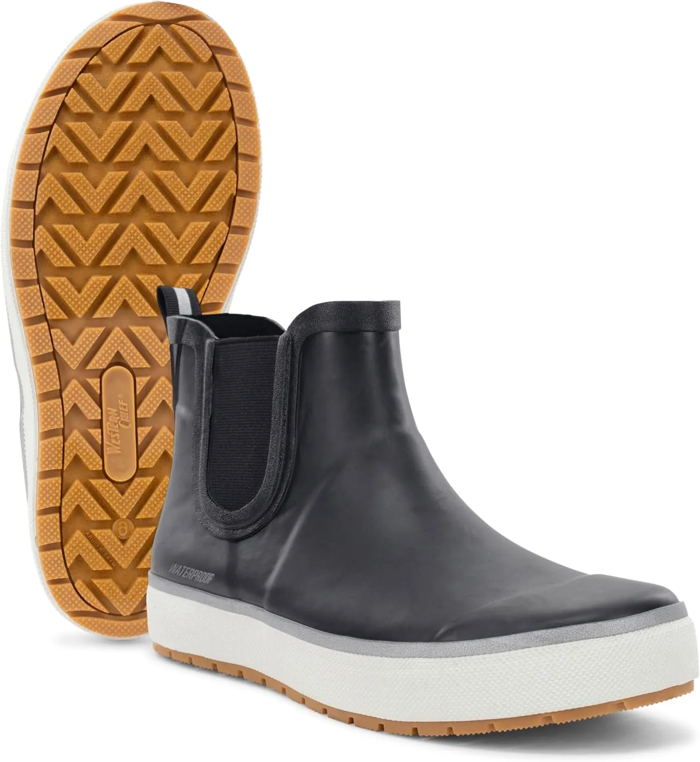 Western Chief Women's Waterproof Element Chelsea Rain Boot with Memory Foam Insole and Slip-Resistant Outsole  Durable and Comfortable for Rainy Days