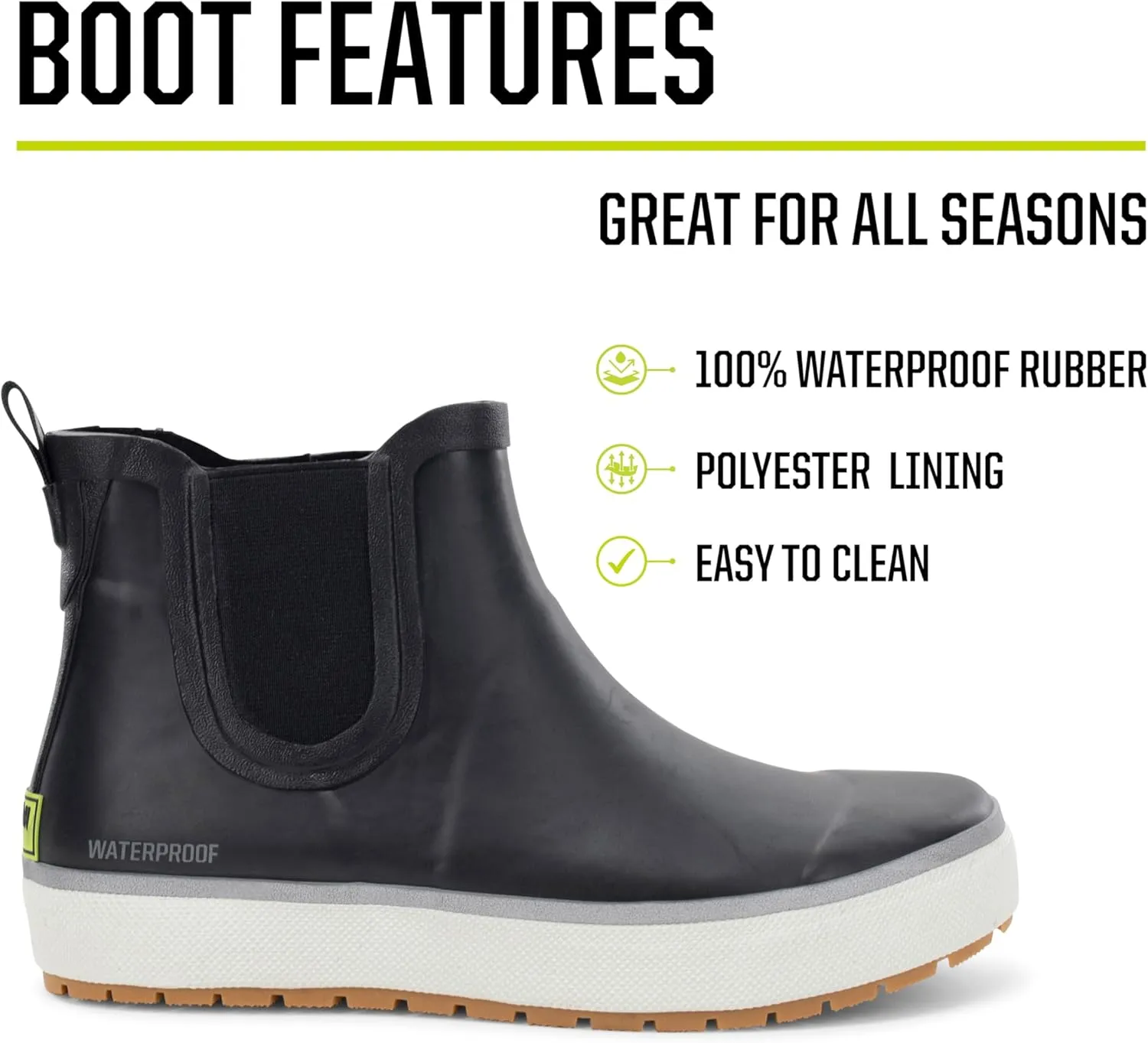 Western Chief Women's Waterproof Element Chelsea Rain Boot with Memory Foam Insole and Slip-Resistant Outsole  Durable and Comfortable for Rainy Days