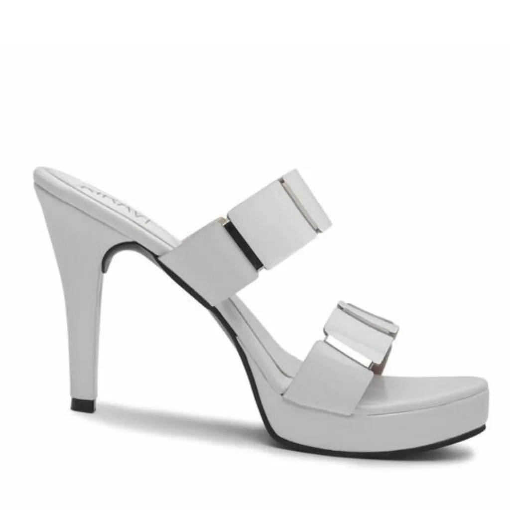 White Dual Strap Sandals For Women