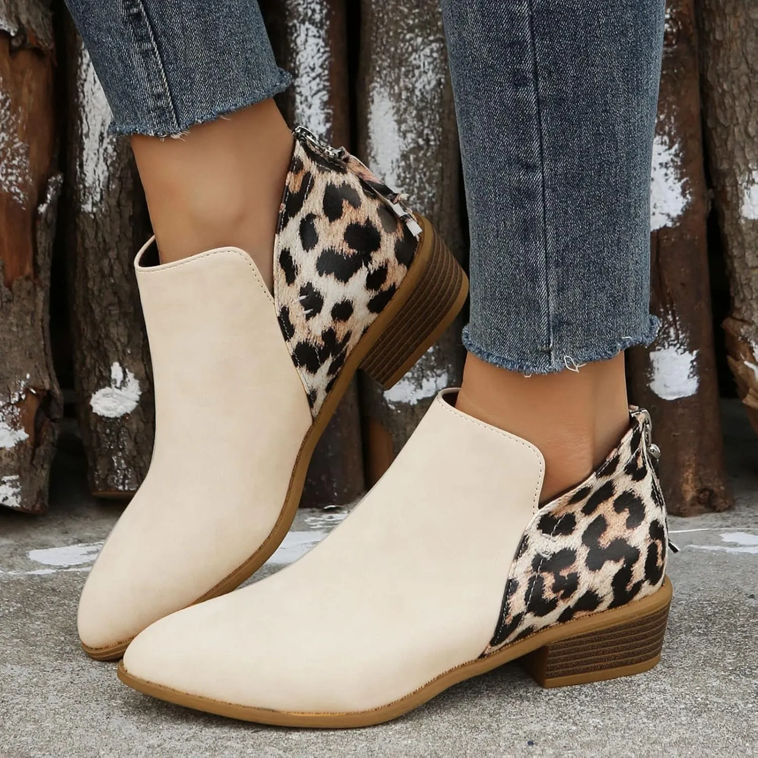 Womens Booties Ankle Women Booties Low Heel Womens Short Boots Wedge Bootie for Women Comfortable Fashion Round Toe Lace-up Round Toe Comfortable Low Heel