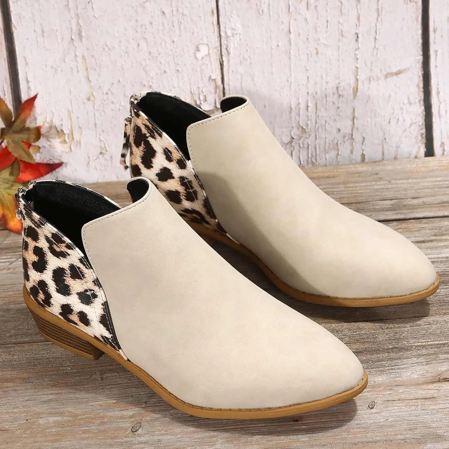 Womens Booties Ankle Women Booties Low Heel Womens Short Boots Wedge Bootie for Women Comfortable Fashion Round Toe Lace-up Round Toe Comfortable Low Heel