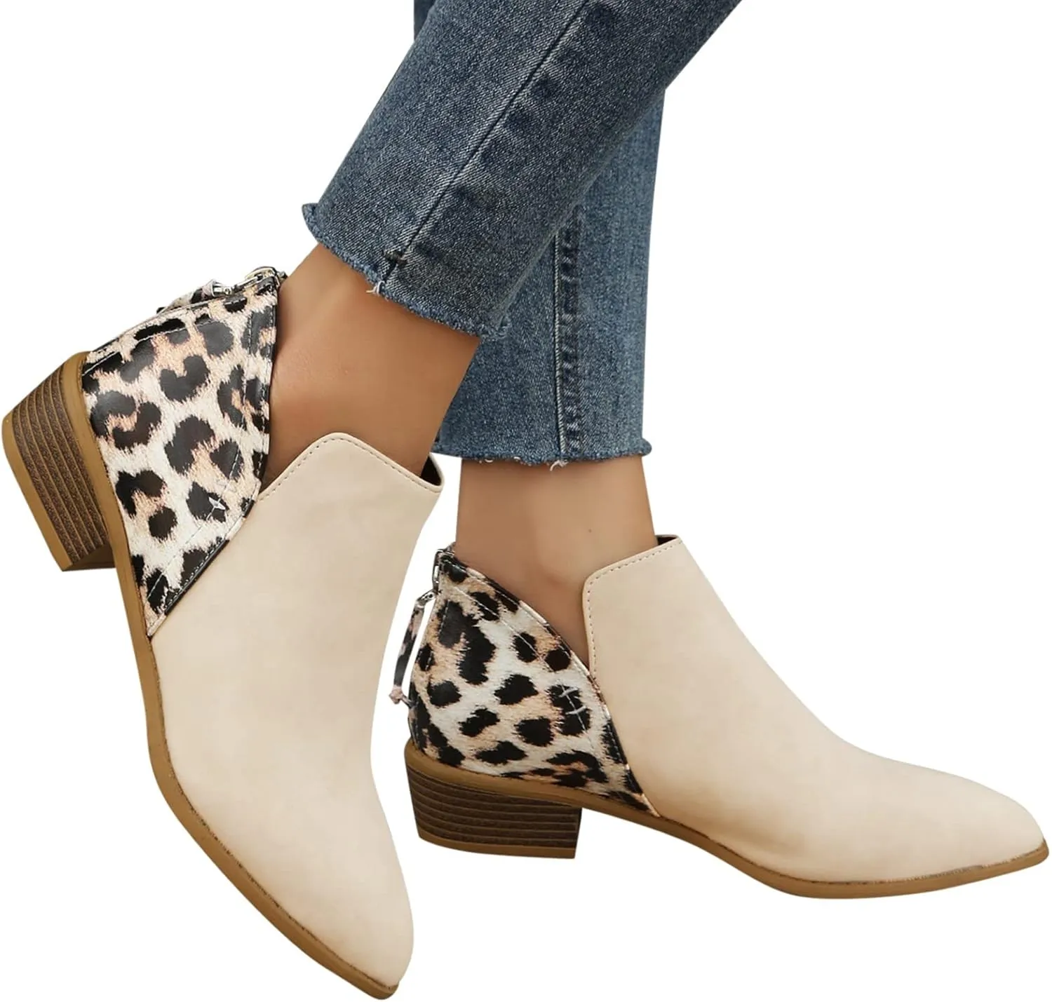 Womens Booties Ankle Women Booties Low Heel Womens Short Boots Wedge Bootie for Women Comfortable Fashion Round Toe Lace-up Round Toe Comfortable Low Heel