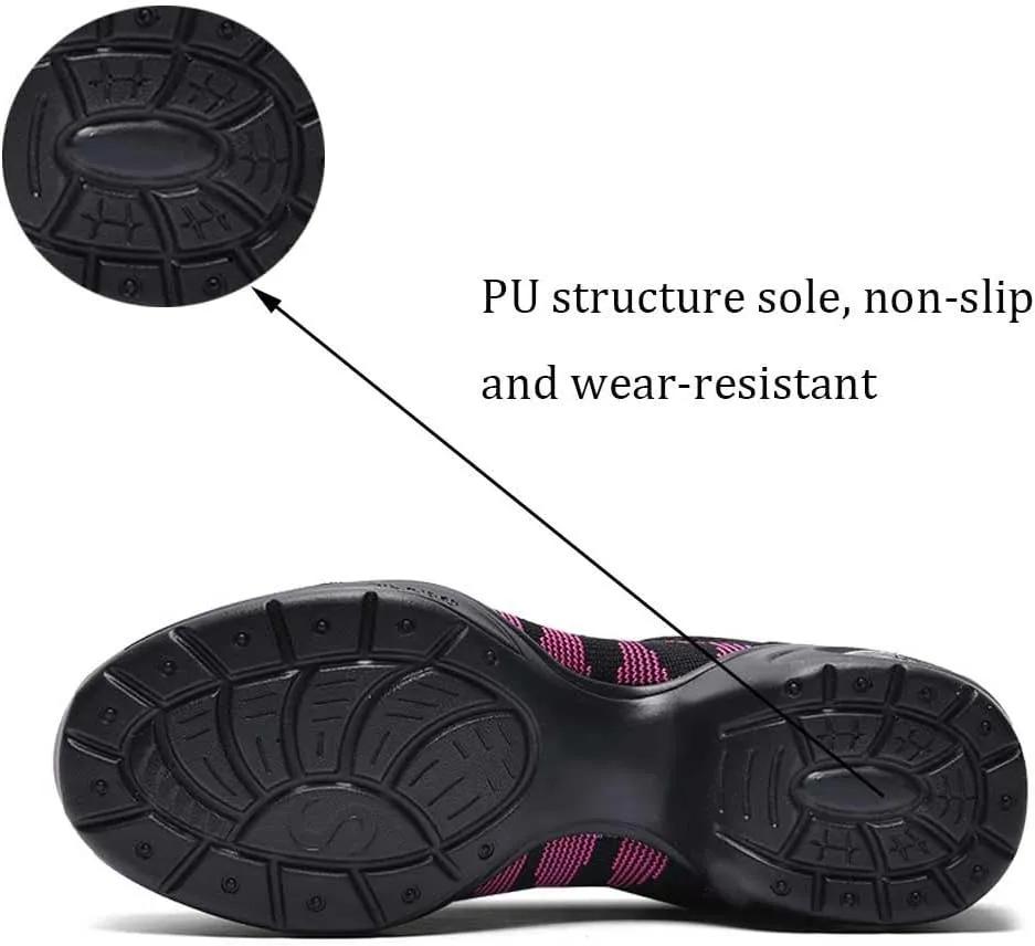 Women's Jazz Shoes Lace-up Sneakers Modern Dance Shoes Cushion Platform Walking Dance Shoes