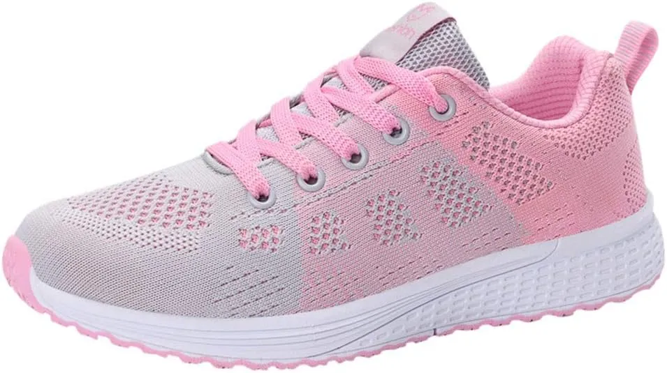 Womens Lace Up Running Shoes Non Slip Walking Shoes Running Shoes for Women Slip On Men's Casual Shoes Chunky Sneakers Red Tennis Shoe Cross Trainer Shoe