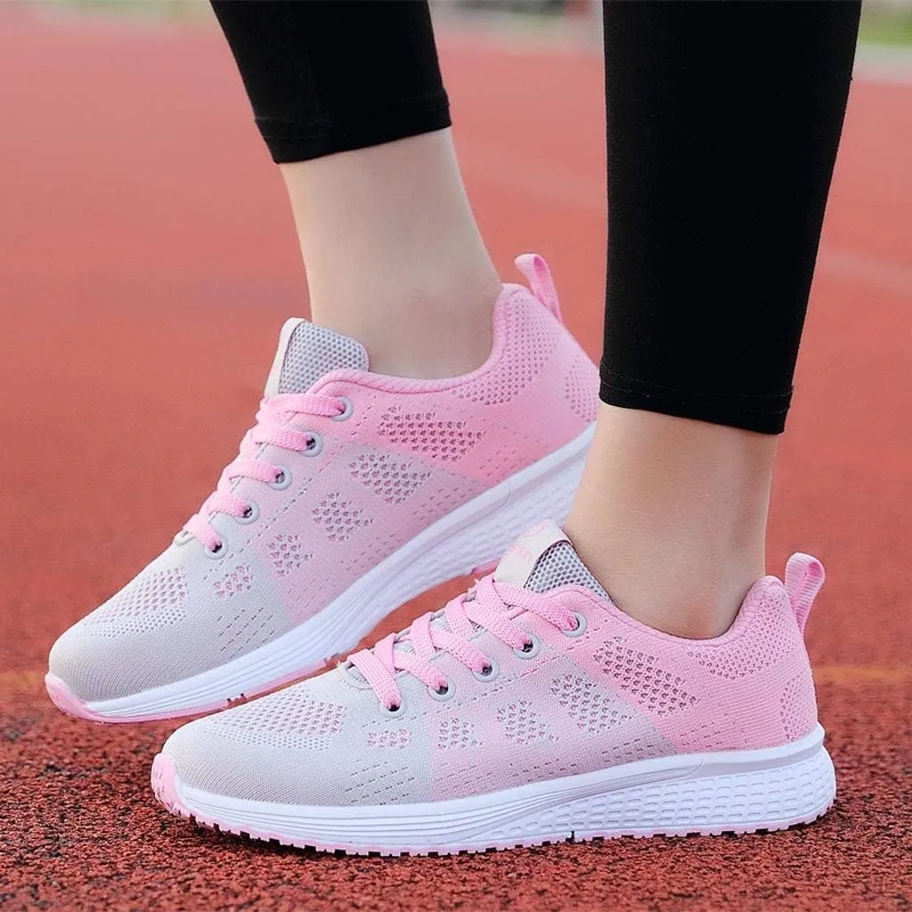 Womens Lace Up Running Shoes Non Slip Walking Shoes Running Shoes for Women Slip On Men's Casual Shoes Chunky Sneakers Red Tennis Shoe Cross Trainer Shoe