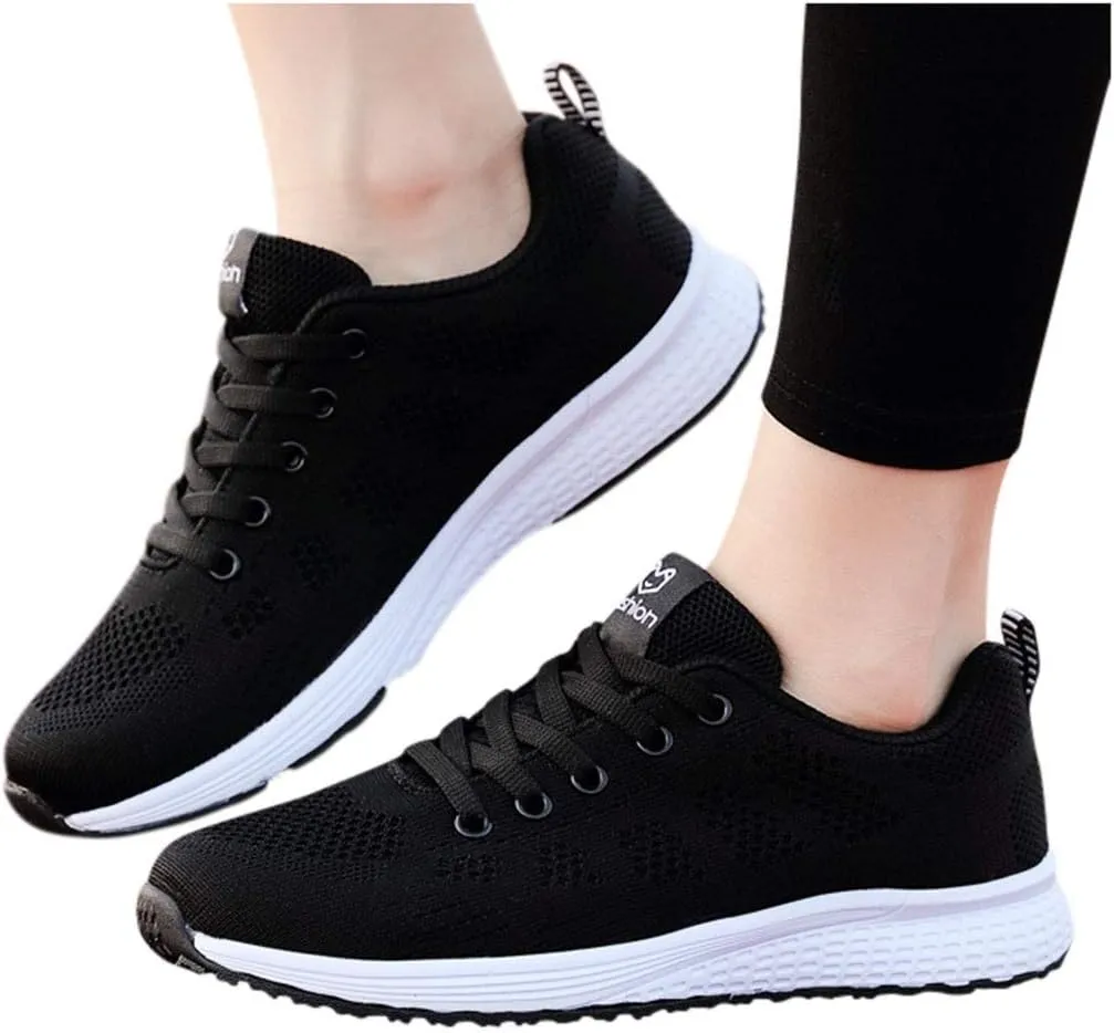 Womens Lace Up Running Shoes Non Slip Walking Shoes Running Shoes for Women Slip On Men's Casual Shoes Chunky Sneakers Red Tennis Shoe Cross Trainer Shoe