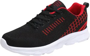Womens Lace Up Running Shoes Non Slip Walking Shoes Running Shoes for Women Slip On Men's Casual Shoes Chunky Sneakers Red Tennis Shoe Cross Trainer Shoe