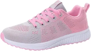 Womens Lace Up Running Shoes Non Slip Walking Shoes Running Shoes for Women Slip On Men's Casual Shoes Chunky Sneakers Red Tennis Shoe Cross Trainer Shoe