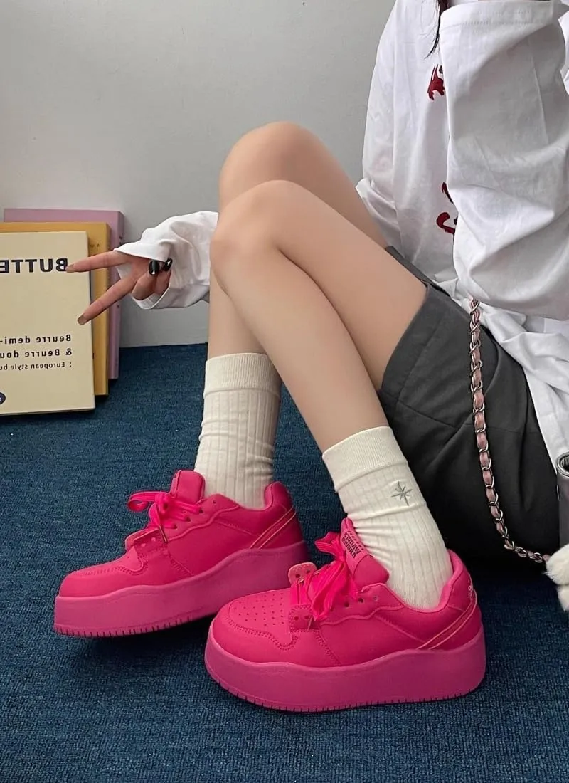 Women's Multicolor Walking Shoes Comfortable Non-Slip Breathable Height-Increasing Workout Sneakers