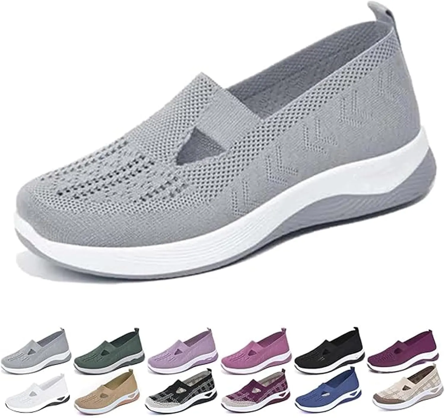 Women's Orthopedic Walking Shoes - Lightweight, Loose Fit, Breathable, Mesh-Comfortable, Soft Soled, Wide & Bulky Sneakers