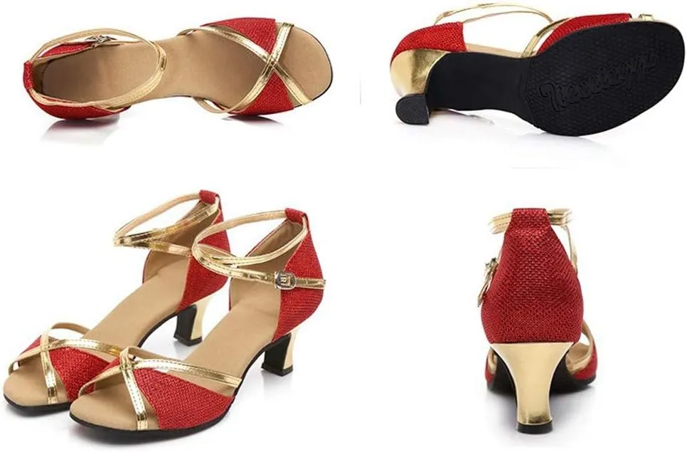 Womens Sandals Size 9 Dressy Women's Prom Dance Square Latin Ballroom Shoes Dance Shoes Women's Middle Cute Beach Wedges