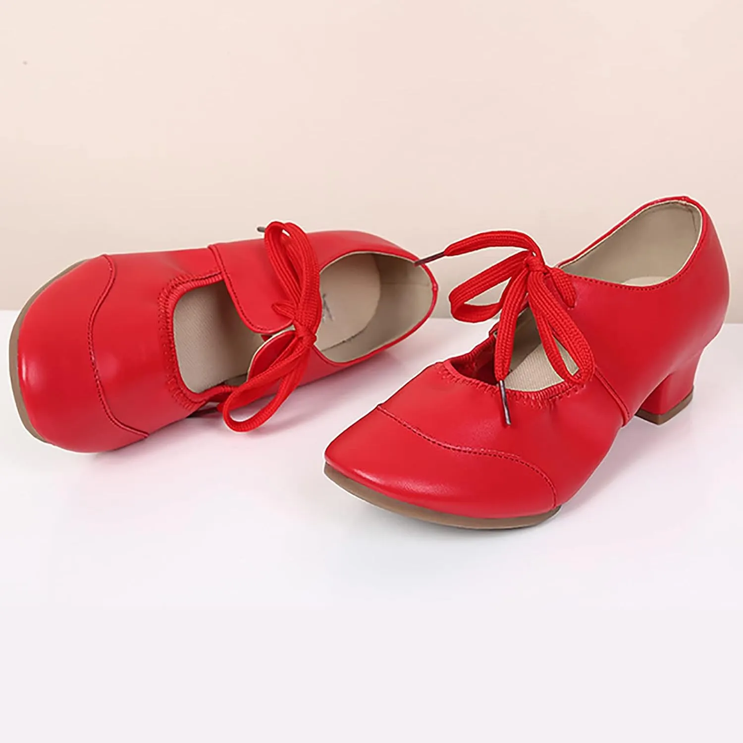 Women's Satin Latin Dance Shoes Professional Ballroom Salsa Practice Performance Dancing Shoes Sandals