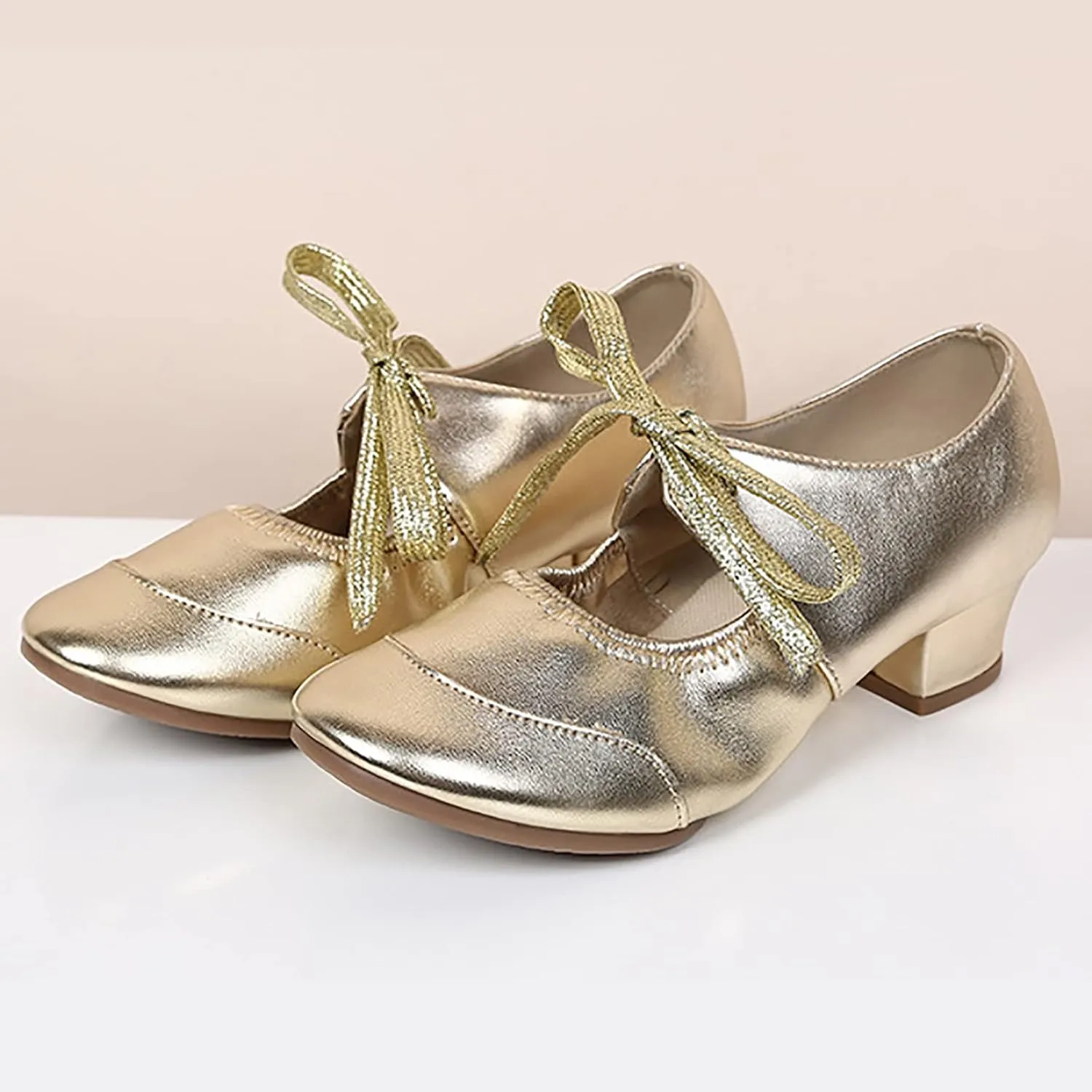 Women's Satin Latin Dance Shoes Professional Ballroom Salsa Practice Performance Dancing Shoes Sandals
