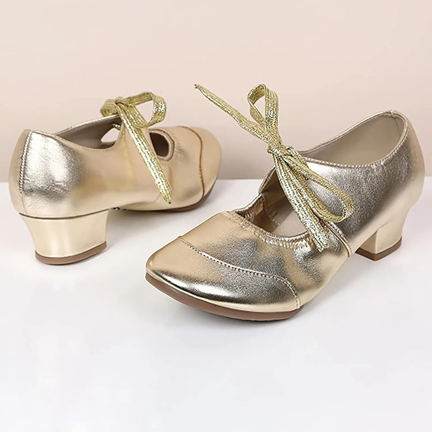 Women's Satin Latin Dance Shoes Professional Ballroom Salsa Practice Performance Dancing Shoes Sandals