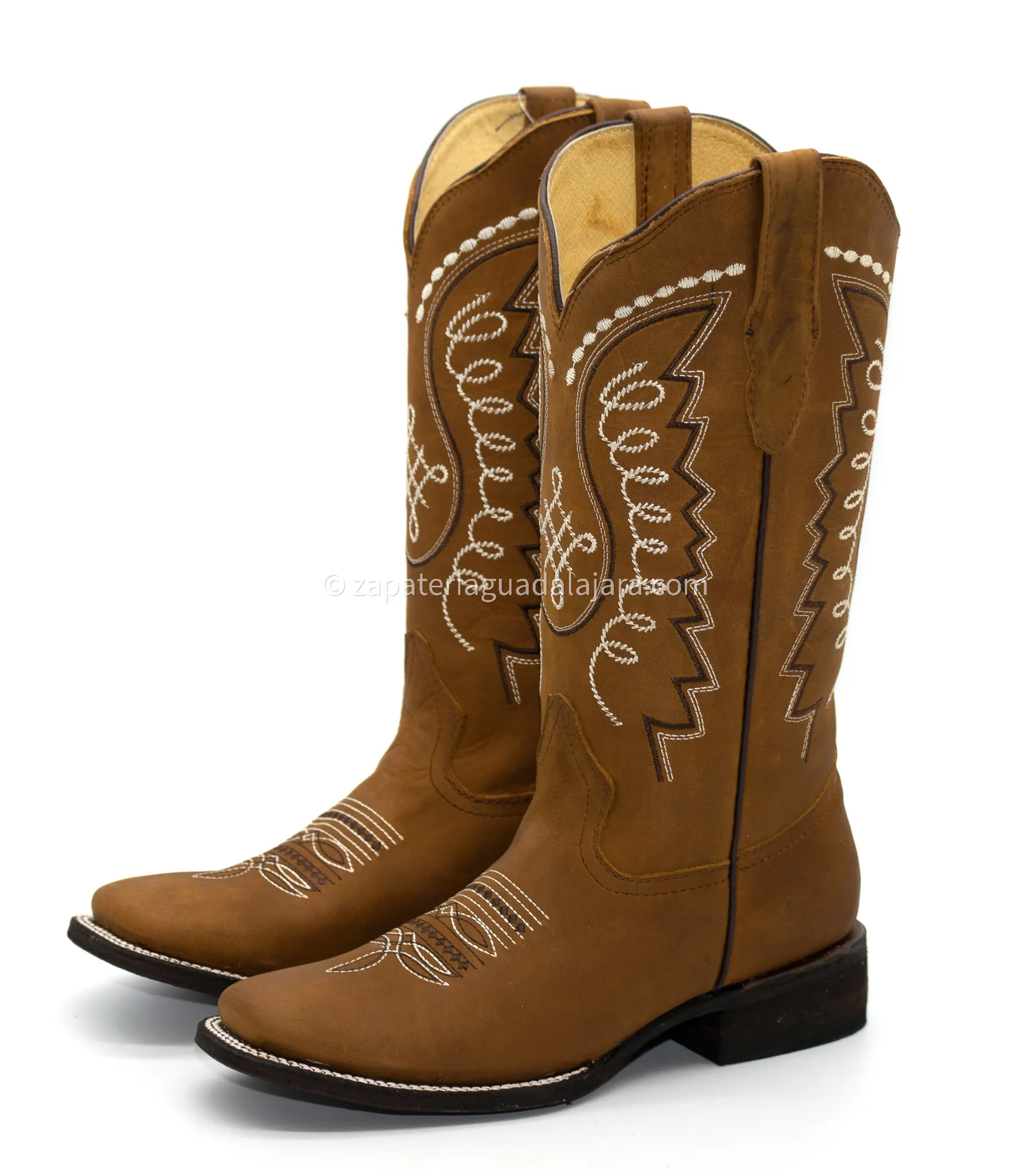 WOMEN'S WIDE SQUARE TOE GRASSO HONEY LEATHER BOOT -Q322N6251