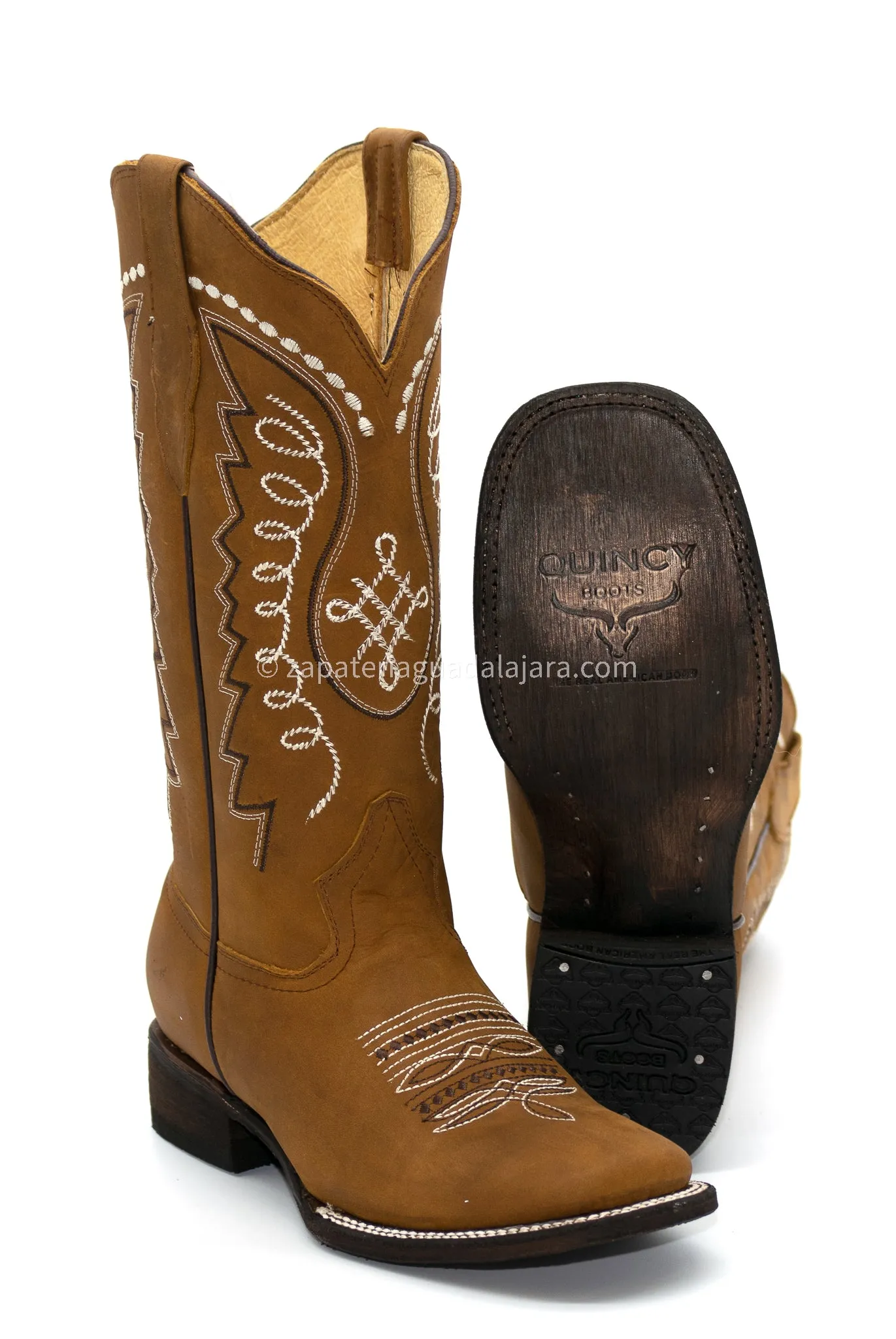 WOMEN'S WIDE SQUARE TOE GRASSO HONEY LEATHER BOOT -Q322N6251