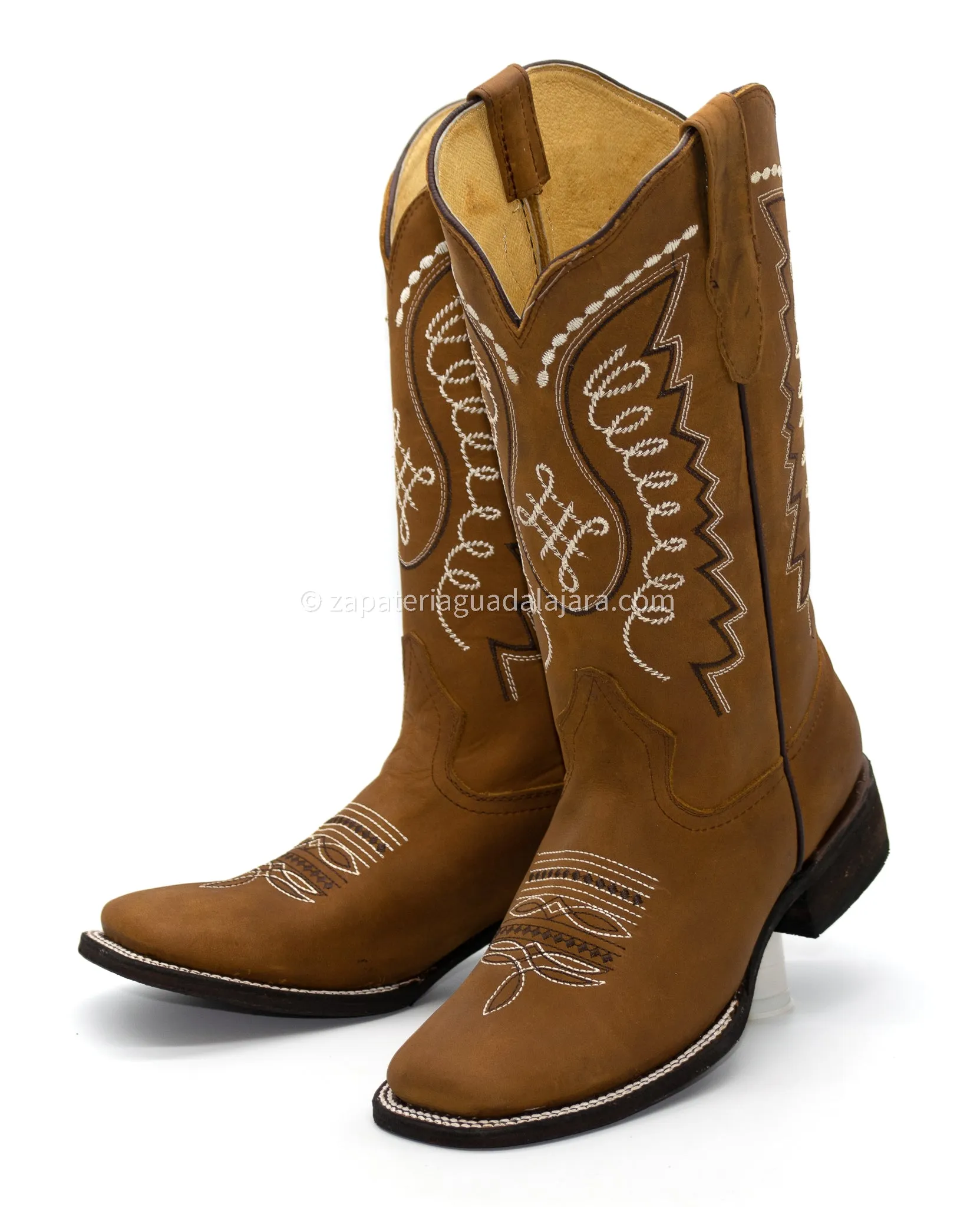 WOMEN'S WIDE SQUARE TOE GRASSO HONEY LEATHER BOOT -Q322N6251