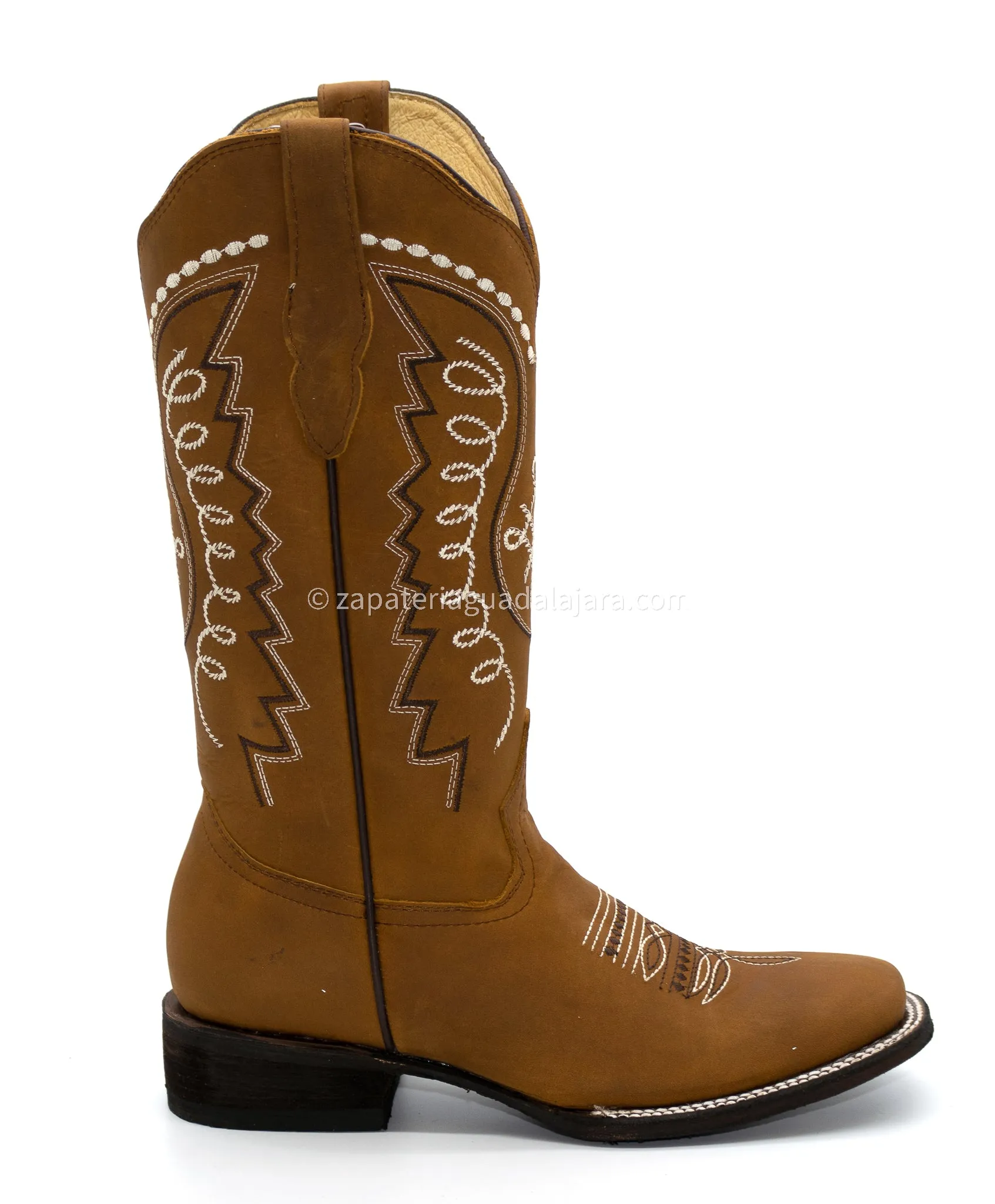WOMEN'S WIDE SQUARE TOE GRASSO HONEY LEATHER BOOT -Q322N6251