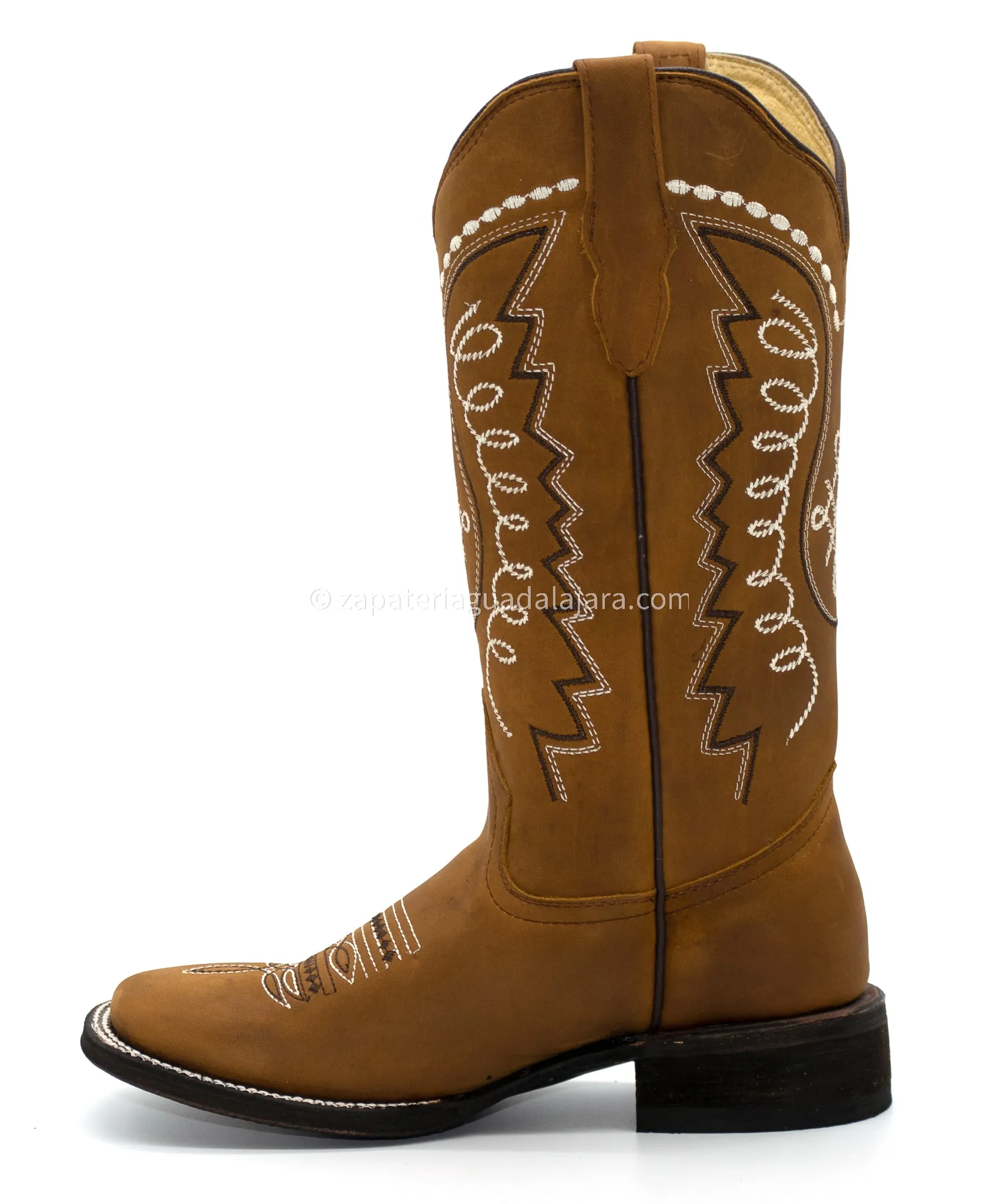 WOMEN'S WIDE SQUARE TOE GRASSO HONEY LEATHER BOOT -Q322N6251