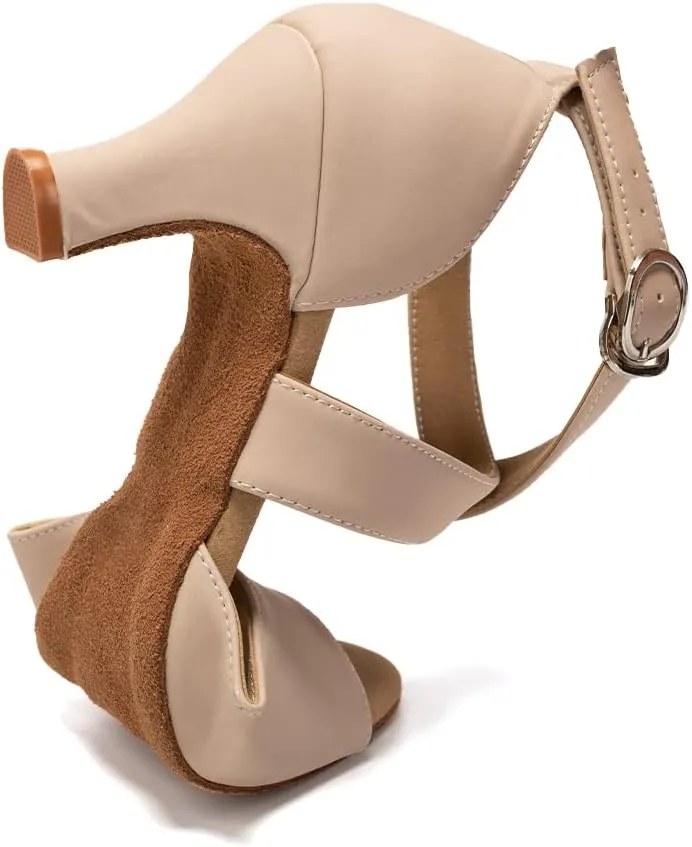 YKXLM Ballroom Dance Shoes Women Latin Salsa Practice Performance Dancing Shoes