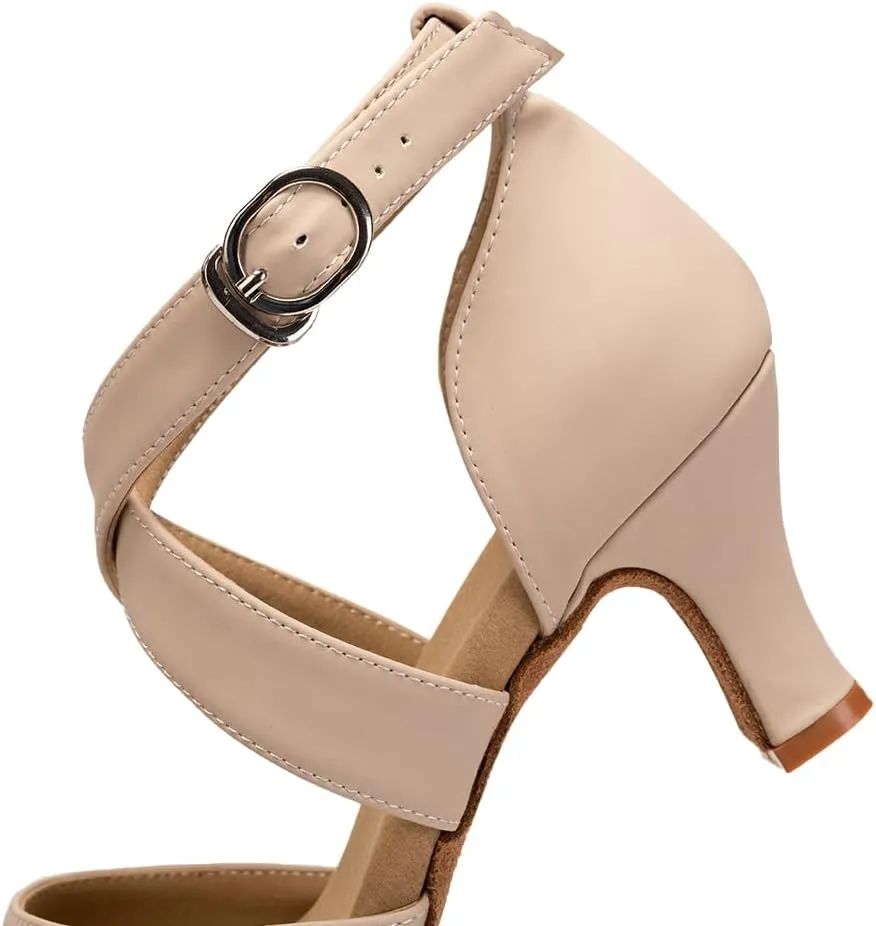 YKXLM Ballroom Dance Shoes Women Latin Salsa Practice Performance Dancing Shoes