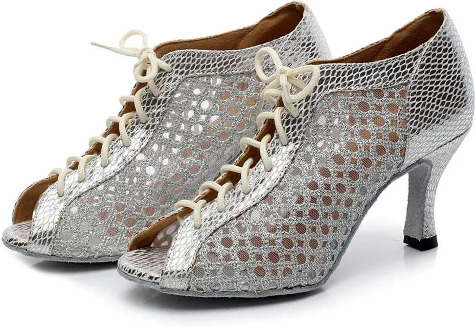 YKXLM Women's Latin Dance Shoes, Ballroom Performance Wedding Party Dance Shoes,Model QJW2002